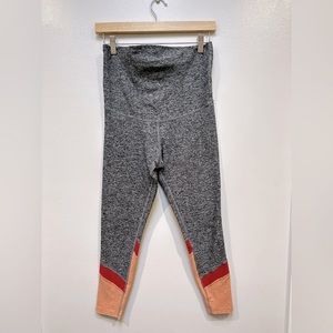 Spacedye Love the Bump Midi Maternity Legging - Size Large - Gray/Peach/Red